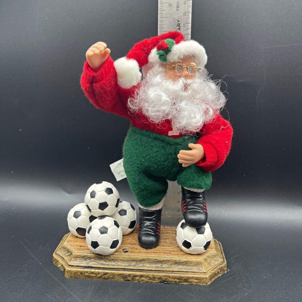 Holiday Creations Santa Claus Soccer Figurine 1998 NOT TESTED